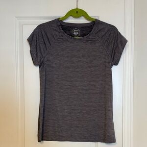 Women's Purple Grey Striped Workout Top